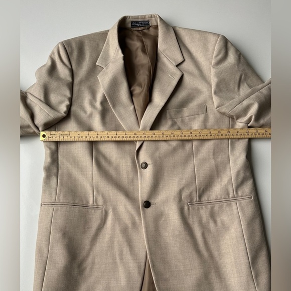 Bert Pulitzer Tan Beige Wool Blend Sport Coat Men’s Lined Blazer Jacket 42R - Picture 4 of 9